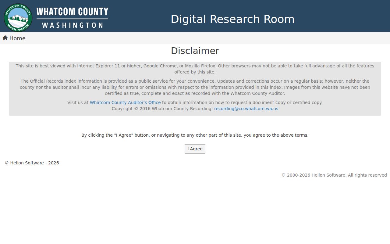 Bellingham street directory recorded document portal